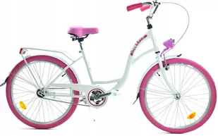 Dallas Bike City Junior 1Spd 24 cale Biały z różem - Rowery - miniaturka - grafika 2