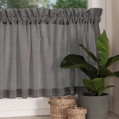 Firany - Zazdrostka batystowa gotowa na tunelu, kolor ciemny szary, szerokość 150 cm x wysokość 40 cm, Basic - miniaturka - grafika 1