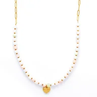 Naszyjniki - Długi naszyjnik Morganit z sercem - miniaturka - grafika 1