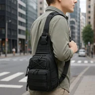 Akcesoria podróżnicze - TORBA PODRÓŻNA NA RAMIĘ, NA KLATKĘ PIERSIOWĄ Z PORTEM USB TURYSTYCZNA LEKKA - miniaturka - grafika 1