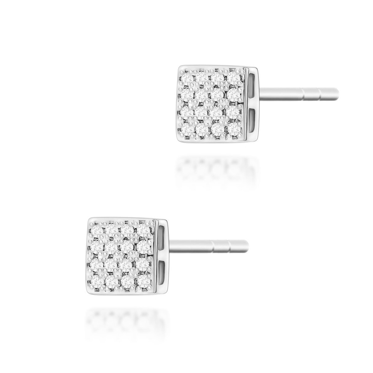 Złote kolczyki z diamentami białe złoto pr. 585