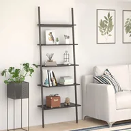 Regały - Regał Drabina Z 5 Półkami, Czarny, 64X34X185,5 Cm - miniaturka - grafika 1