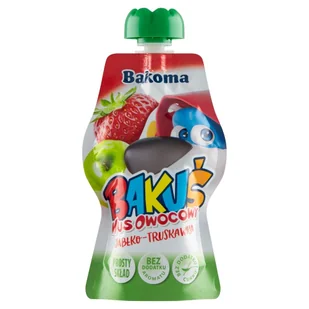 Bakuś Do Kieszonki Mus Owocowy Jabłkowo-Truskawkowy 90G - Zdrowa żywność - miniaturka - grafika 1
