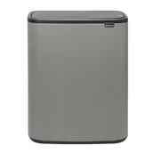 Kosze na śmieci - Brabantia Touch Bin Bo 2 X 30 L Szary Kosz Do Segregacji Śmieci Ze Stali Nierdzewnej Dwukomorowy - miniaturka - grafika 1