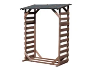 Kominki elektryczne - dobar Regał na drewno opałowe „Ligno” z daszkiem - miniaturka - grafika 1