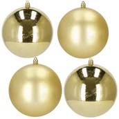 Bombki - Bombki choinkowe 4 szt. zawieszki na choinkę ozdoby świąteczne 12 cm złote - miniaturka - grafika 1