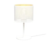 Lampy stojące - Lampa stołowa LOFT SHADE 1xE27/60W/230V śr. 18 cm biały/złoty - miniaturka - grafika 1