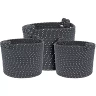 Pojemniki na zabawki - Kosz Pojemnik Worek Na Zabawki Rope Szare Zestaw - miniaturka - grafika 1
