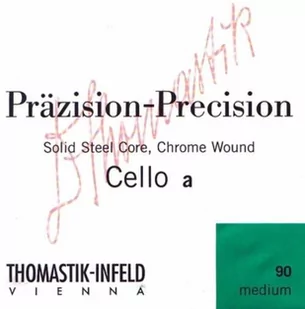 Thomastik Saiten für Cello Präzision Stahl Vollkern Satz 1/4 mittel Chrom Mensur 545 mm / 21.5" 641674 - Akcesoria do instrumentów smyczkowych - miniaturka - grafika 1