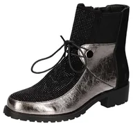 Kozaki damskie - 2Go Fashion Damskie 8240-501 modne kozaki, czarne/srebrne, 37 EU, czarny srebrny, 37 EU - miniaturka - grafika 1