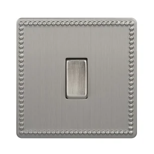 VARILIGHT OLD Włącznik pojedynczy JUBILEE  stal szlifowana  VARILIGHT OLD - Wyłączniki światła i elektryczne - miniaturka - grafika 1