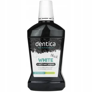 Dentica Dentica, Black White Aktywny Węgiel, płyn do higieny jamy ustnej, 500 ml - Płyny do płukania jamy ustnej - miniaturka - grafika 1