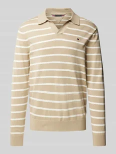 Sweter z dzianiny z kołnierzykiem polo - Swetry męskie - miniaturka - grafika 1