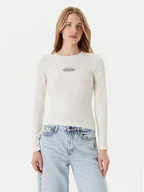Bluzki damskie - Guess Jeans Bluzka W5YP38 KA0H1 Écru Slim Fit - miniaturka - grafika 1