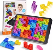 Zabawki sensoryczne - Zabawka Bąbelki Tetris Pop It Puzzle 3W1 Układanka Logiczna Gumowe Klocki - miniaturka - grafika 1