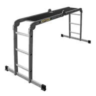 Drabiny - DRABEST Drabina aluminiowa uniwersalna 4x3 PRO tłoczona podestem - miniaturka - grafika 1