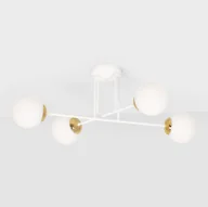 Lampy sufitowe - Biało-złota lampa sufitowa, w klasycznym stylu K-5313 z serii ELMO - miniaturka - grafika 1