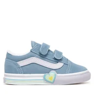 Buty dla dziewczynek - Tenisówki Vans Old Skool V Heart VN000D4SCFL1 Niebieski - miniaturka - grafika 1