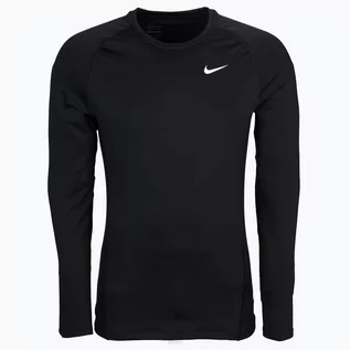 Koszulki sportowe męskie - Nike Męska koszulka z długim rękawem Pro Warm - Czerń CU6740-010 - grafika 1