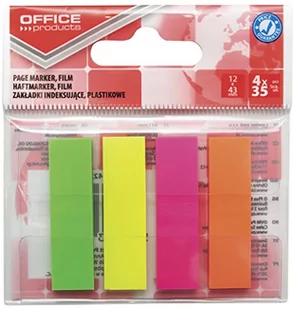 Office products Zakładki indeksujące PP, 12x43mm, 4x35 kart., zawieszka, mix kolorów neon 14223934-99 - Etykiety samoprzylepne i bloki etykiet - miniaturka - grafika 2