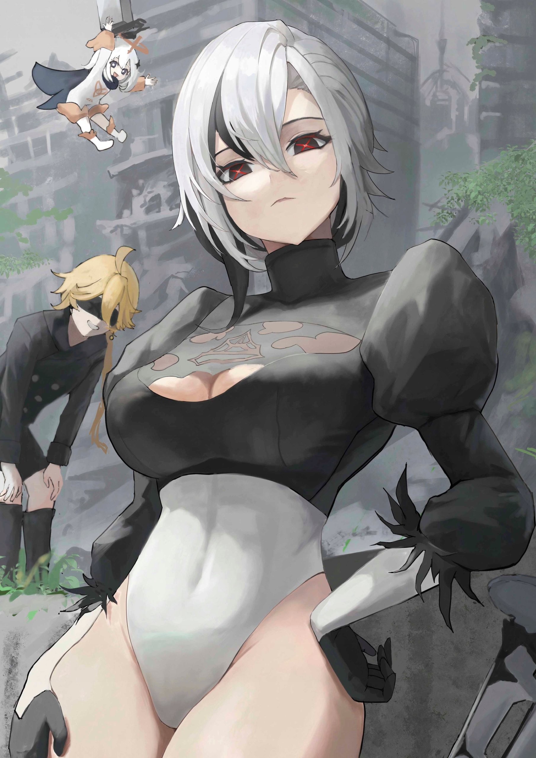 Plakat A3 Genshin Impact Anime Gra Arlecchino YoRHa 2B