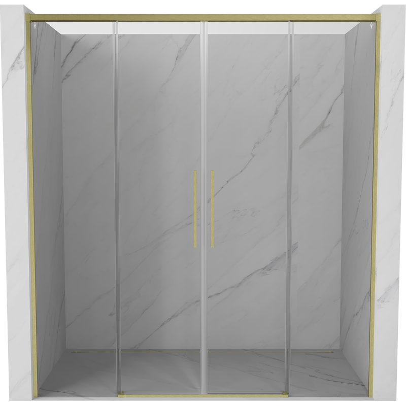 Mexen Rox drzwi prysznicowe rozsuwane 170 cm, transparent, złote szczotkowane - 8C2-170-002-55-00