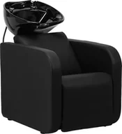 Myjki fryzjerskie - Gabbiano Myjnia fryzjerska Sylvia z elektrycznym podnóżkiem czarna - miniaturka - grafika 1