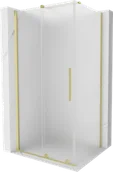 Kabiny prysznicowe - Mexen Velar kabina prysznicowa rozsuwana 130x85 cm, szron, złota szczotkowana - 871-130-085-31-55 - miniaturka - grafika 1