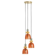 Lampy sufitowe - Potrójna lampa zwis Koloreno ABR-3KOLOK-C Abruzzo czerwony zielony pomarańczowy - miniaturka - grafika 1