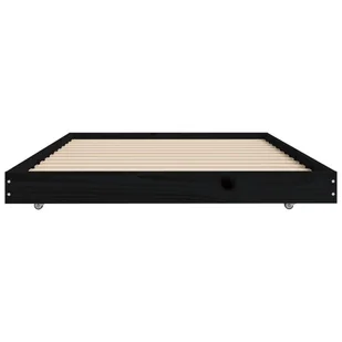 Lumarko Rama łóżka, czarna, 75x190 cm, lite drewno sosnowe - Łóżka - miniaturka - grafika 7