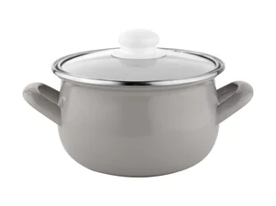 Fl1 GARNEK EMALIOWANY CAPRI PYZA Z/P 16CM 1,9L JASNY SZARY 011-GAR-AV/6C/16 - Garnki - miniaturka - grafika 1