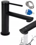 Baterie umywalkowe - Rea Bateria umywalkowa Oval Czarna Niska B6516 - miniaturka - grafika 1