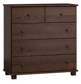 Komody - Komoda sosnowa drewniana 5s g47 orzech - miniaturka - grafika 1