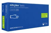 Pozostałe akcesoria fryzjerskie - Mercator Nitrylex Basic, rękawiczki nitrylowe, niebieskie, rozmiar S, 100szt - miniaturka - grafika 1