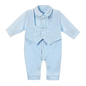 Pajacyki dla niemowląt - Pajac welurowy Henry, niebieski 56 - miniaturka - grafika 1