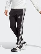 adidas Spodnie dresowe Essentials Single Jersey Tapered Open Hem 3-Stripes Joggers IC0044 Czarny Regular Fit