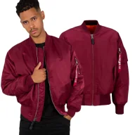 Odzież taktyczna i umundurowanie - Kurtka Alpha Industries MA-1 100101 184 - Bordowa XL - miniaturka - grafika 1
