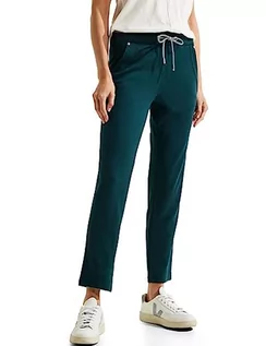 Spodnie damskie - Cecil Damskie spodnie dresowe z dżerseju, Deep Lake Green, M x 28L - grafika 1