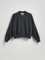 Bluzy damskie - Reserved - Bawełniana bluza z suwakiem - ciemnoszary - miniaturka - grafika 1