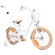 Rowery - Rower dziecięcy SUN BABY Flower 16 cali dla dziewczynki Biało-beżowy | Bezpłatny transport - miniaturka - grafika 1