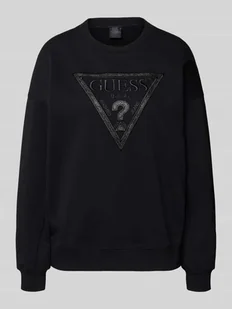 Bluza z okrągłym dekoltem i wyhaftowanym logo - Bluzy damskie - miniaturka - grafika 1