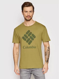 Koszulki męskie - Columbia T-Shirt Csc Basic Logo 1680053 Zielony Regular Fit - grafika 1