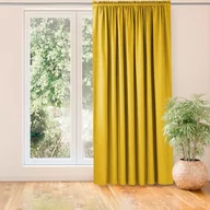 Zasłony - Zasłona MILANA kolor musztardowy styl klasyczny tunel 5 cm z grzywką 3 cm szenila 140x175 homede - CURT/HOM/MILANA/CHENILLE/TUNN - miniaturka - grafika 1