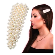 Ozdoby do włosów - Spinka do Włosów Biała z Ozdobnymi Perłami Subtelna Wsuwka Lekka Efektowna - miniaturka - grafika 1