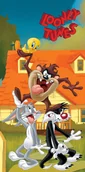 Okrycia kąpielowe dla dzieci - Ręcznik kąpielowy Looney Tunes Taz Show, 70 x 140 cm - miniaturka - grafika 1