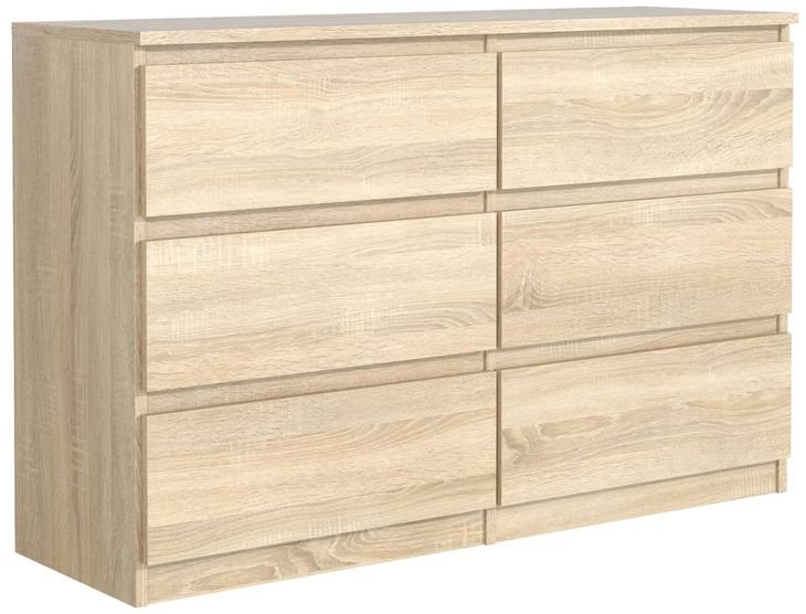 Komoda 6 Szuflad 100cm Sonoma Szafka Do Salonu Sypialni