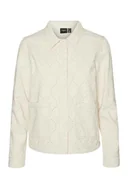 Kurtki damskie - Kurtka damska Vero Moda Smilla koszula bawełniana ecru-XS - miniaturka - grafika 1