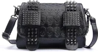 Torebki damskie - Damska torba na ramię z nadrukiem czaszki Pu Leather Gothic Torba na ramię Czaszka Torebka Długi portfel z łańcuszkiem - miniaturka - grafika 1
