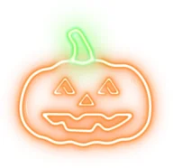 Ozdoby bożonarodzeniowe - Neon PLEXI LED DYNIA Z OGONKIEM pomarańcz zielona NNE13 Neolia - miniaturka - grafika 1