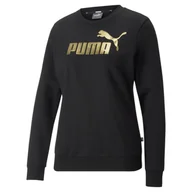 Bluzy sportowe damskie - Bluza dresowa damska Puma ESS+ METALLIC LOGO - miniaturka - grafika 1